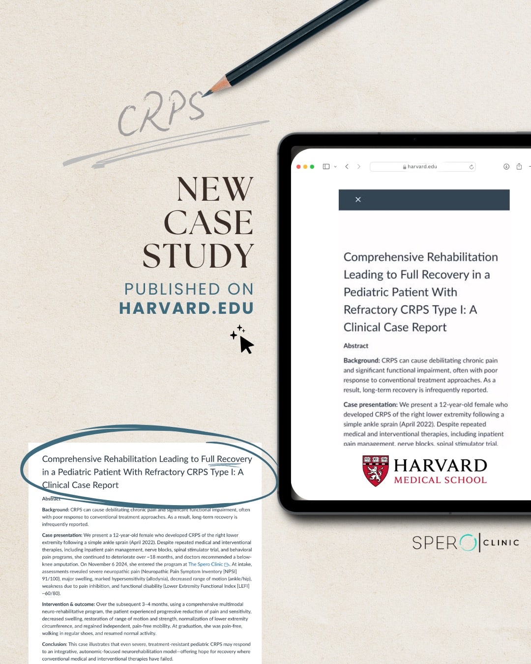 Pediatric CRPS Recovery Clinical Study Harvard Medical School